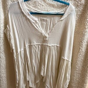 We The Free Cream Flowy Blouse